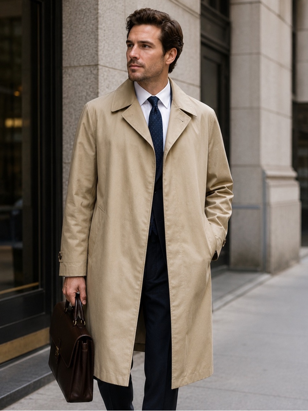 CHRISTIAN DIOR Monsieur Vintage Tan Beige Wool Lined Trench Coat Jacket sz 40R